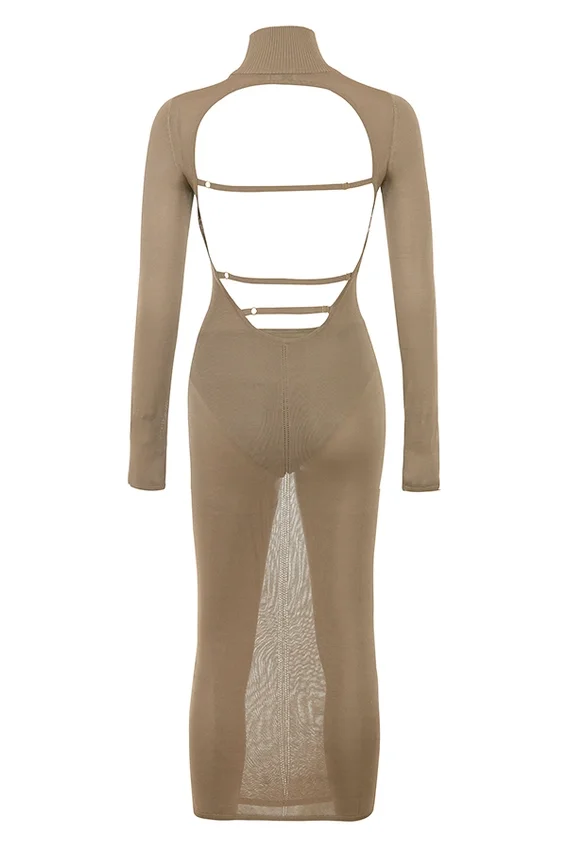 Roberta Tan Knit Midi Dress Roberta Tan Knit Midi Dress