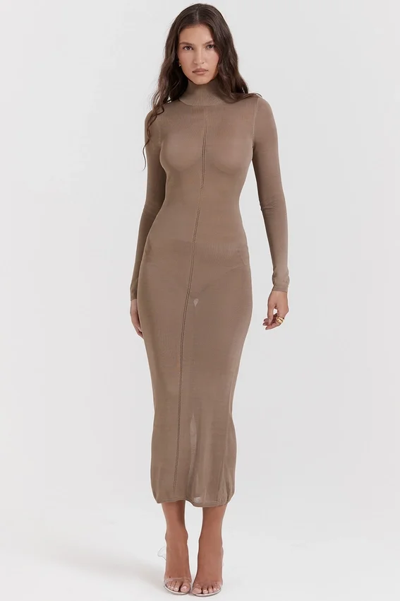 Roberta Tan Knit Midi Dress Roberta Tan Knit Midi Dress