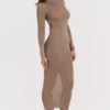 Roberta Tan Knit Midi Dress Roberta Tan Knit Midi Dress