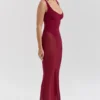 Robina Wine Stretch Mesh Maxi Dress Robina Wine Stretch Mesh Maxi Dress