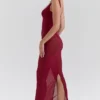 Robina Wine Stretch Mesh Maxi Dress Robina Wine Stretch Mesh Maxi Dress