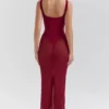 Robina Wine Stretch Mesh Maxi Dress Robina Wine Stretch Mesh Maxi Dress