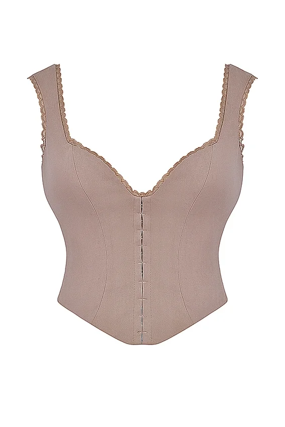 Robyn Mushroom Lace Trim Corset Robyn Mushroom Lace Trim Corset