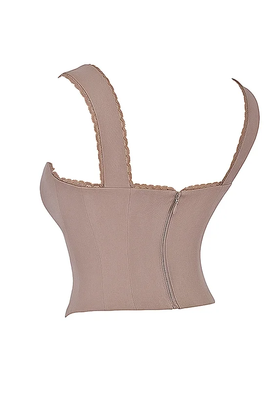 Robyn Mushroom Lace Trim Corset Robyn Mushroom Lace Trim Corset