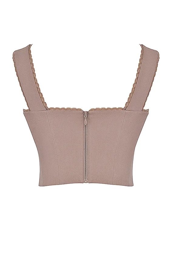 Robyn Mushroom Lace Trim Corset Robyn Mushroom Lace Trim Corset