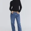Rochelle Black Cashmere + Wool Crew Neck Sweater