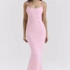 Romola Pink Stretch Mesh Butterfly Maxi Dress Romola Pink Stretch Mesh Butterfly Maxi Dress