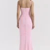 Romola Pink Stretch Mesh Butterfly Maxi Dress Romola Pink Stretch Mesh Butterfly Maxi Dress