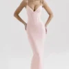 Romy Pink Mesh Bodycon Maxi Dress Romy Pink Mesh Bodycon Maxi Dress