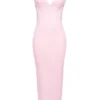 Romy Pink Mesh Bodycon Maxi Dress Romy Pink Mesh Bodycon Maxi Dress