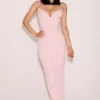 Romy Pink Mesh Bodycon Maxi Dress Romy Pink Mesh Bodycon Maxi Dress