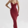 Romy Wine Mesh Bodycon Maxi Dress Romy Wine Mesh Bodycon Maxi Dress