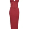 Romy Wine Mesh Bodycon Maxi Dress Romy Wine Mesh Bodycon Maxi Dress