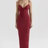 Romy Wine Mesh Bodycon Maxi Dress Romy Wine Mesh Bodycon Maxi Dress