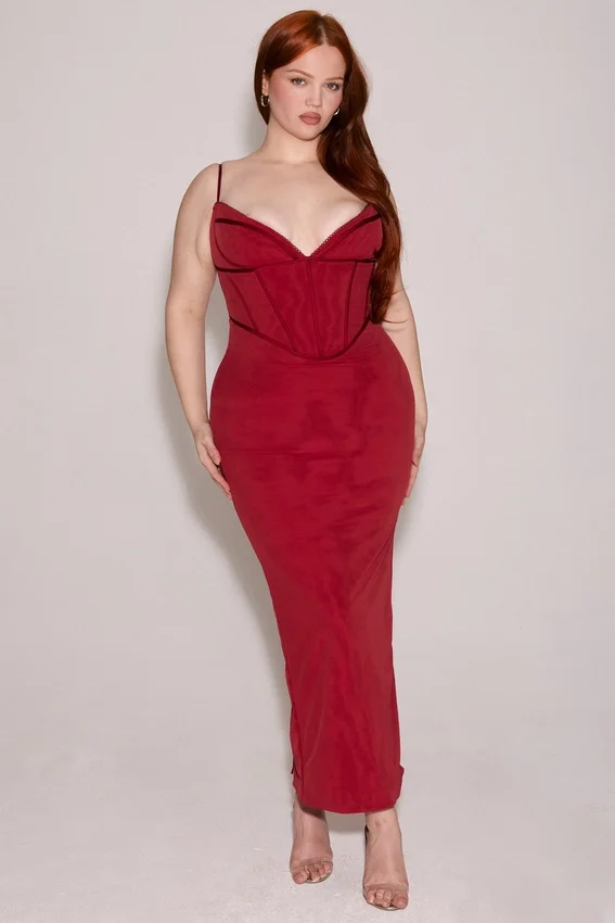 Romy Wine Mesh Bodycon Maxi Dress Romy Wine Mesh Bodycon Maxi Dress