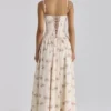 Rona Ivory Vintage Rose Print Cotton Maxi Dress Rona Ivory Vintage Rose Print Cotton Maxi Dress