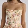 Rona Warm Rose Print Cotton Maxi Dress Rona Warm Rose Print Cotton Maxi Dress