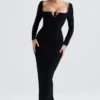 Rosa Black Crystal Embellished Maxi Dress Rosa Black Crystal Embellished Maxi Dress