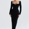 Rosa Black Crystal Embellished Maxi Dress Rosa Black Crystal Embellished Maxi Dress