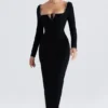 Rosa Black Crystal Embellished Maxi Dress Rosa Black Crystal Embellished Maxi Dress
