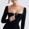 Rosa Black Crystal Embellished Maxi Dress Rosa Black Crystal Embellished Maxi Dress