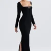 Rosa Black Crystal Embellished Maxi Dress Rosa Black Crystal Embellished Maxi Dress