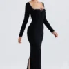 Rosa Black Crystal Embellished Maxi Dress Rosa Black Crystal Embellished Maxi Dress