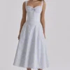 Rosalee Blue Wildflower Floral Print Midi Dress Rosalee Blue Wildflower Floral Print Midi Dress