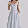 Rosalee Blue Wildflower Floral Print Midi Dress Rosalee Blue Wildflower Floral Print Midi Dress