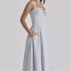 Rosalee Blue Wildflower Floral Print Midi Dress Rosalee Blue Wildflower Floral Print Midi Dress