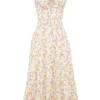 Rosalee Ivory Meadow Print Cotton Bustier Sundress