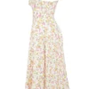 Rosalee Ivory Meadow Print Cotton Bustier Sundress