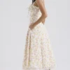 Rosalee Ivory Meadow Print Cotton Bustier Sundress