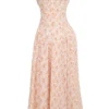 Rosalee Peach Poppy Print Cotton Bustier Sundress Rosalee Peach Poppy Print Cotton Bustier Sundress
