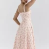 Rosalee Peach Poppy Print Cotton Bustier Sundress Rosalee Peach Poppy Print Cotton Bustier Sundress