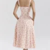 Rosalee Peach Poppy Print Cotton Bustier Sundress Rosalee Peach Poppy Print Cotton Bustier Sundress
