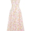 Rosalee Pink Meadow Print Cotton Bustier Sundress