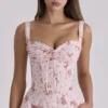 Rosalee Vintage Rose Pink Floral Print Midi Dress Rosalee Vintage Rose Pink Floral Print Midi Dress