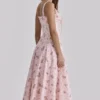 Rosalee Vintage Rose Pink Floral Print Midi Dress Rosalee Vintage Rose Pink Floral Print Midi Dress