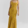 Rosalia Gold Embellished Hand Beaded Maxi Dress Rosalia Gold Embellished Hand Beaded Maxi Dress