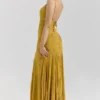 Rosalia Gold Embellished Hand Beaded Maxi Dress Rosalia Gold Embellished Hand Beaded Maxi Dress