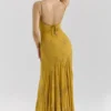 Rosalia Gold Embellished Hand Beaded Maxi Dress Rosalia Gold Embellished Hand Beaded Maxi Dress
