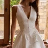 Rosalina White Cotton Lace Up Mini Dress Rosalina White Cotton Lace Up Mini Dress
