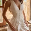 Rosalina White Cotton Lace Up Mini Dress Rosalina White Cotton Lace Up Mini Dress
