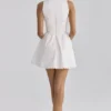 Rosalina White Cotton Lace Up Mini Dress Rosalina White Cotton Lace Up Mini Dress