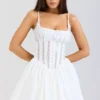 Rosaria White Cotton Corset Mini Dress Rosaria White Cotton Corset Mini Dress