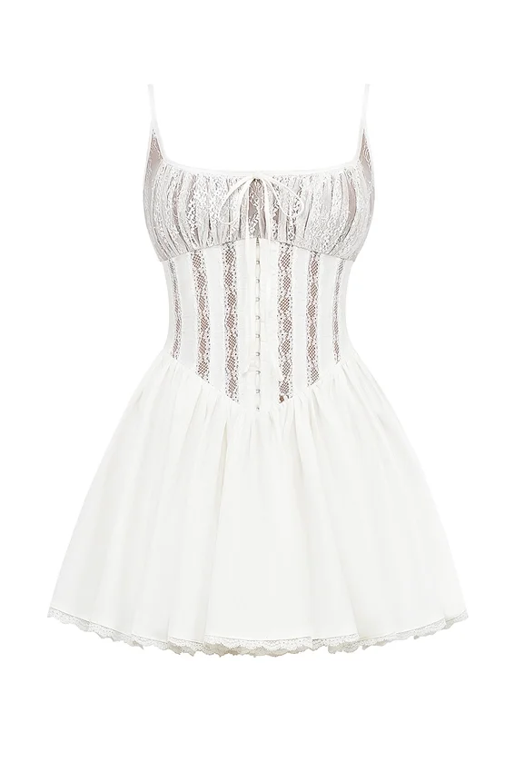 Rosaria White Cotton Corset Mini Dress Rosaria White Cotton Corset Mini Dress