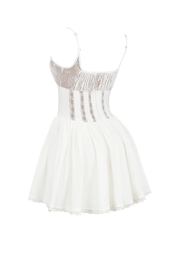 Rosaria White Cotton Corset Mini Dress Rosaria White Cotton Corset Mini Dress