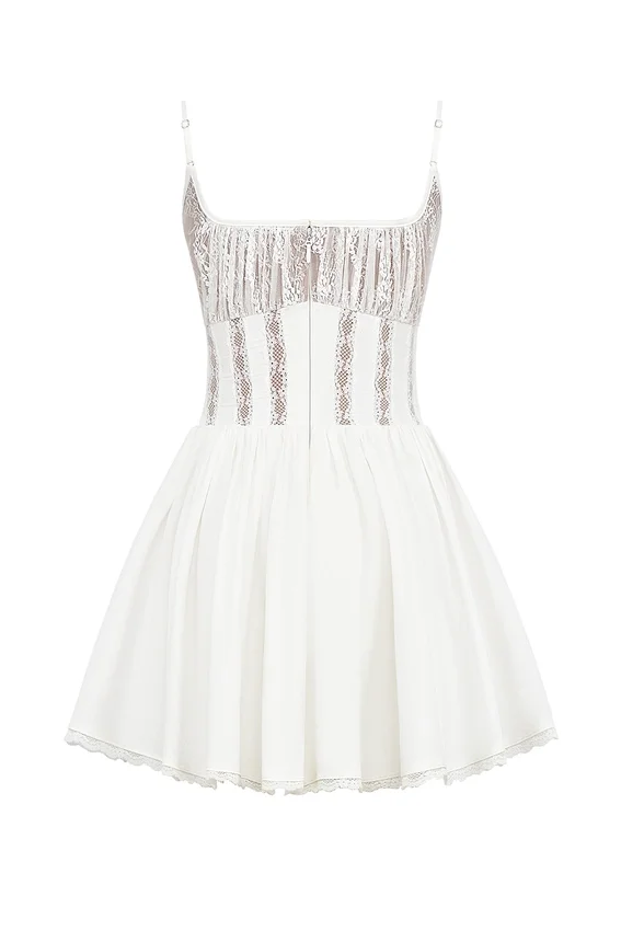 Rosaria White Cotton Corset Mini Dress Rosaria White Cotton Corset Mini Dress