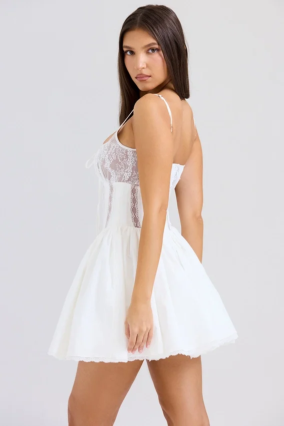 Rosaria White Cotton Corset Mini Dress Rosaria White Cotton Corset Mini Dress